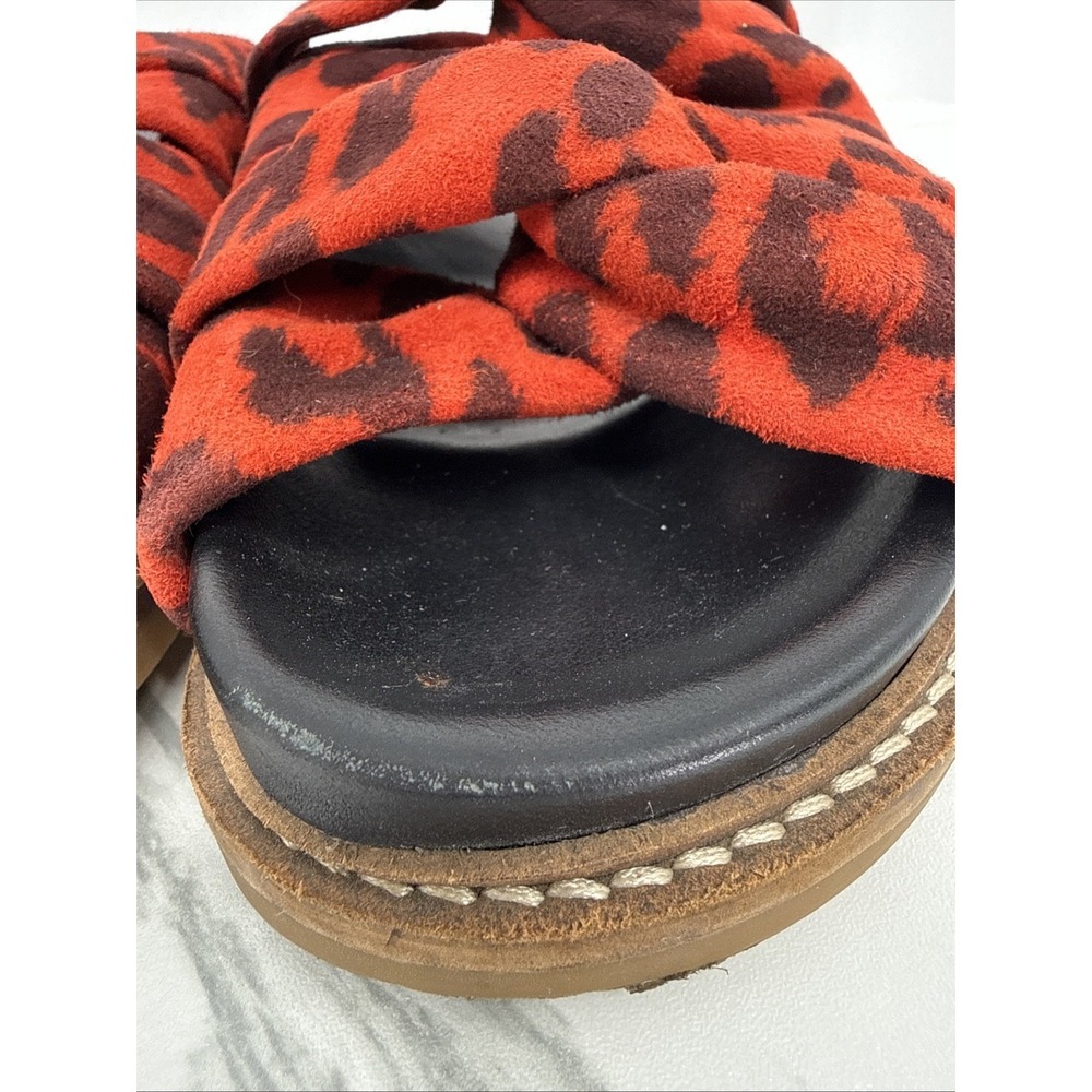 Ganni Anoush Knotted Leopard Print Cow Suede Slides Slip On Goat Leather 7.5 View 5